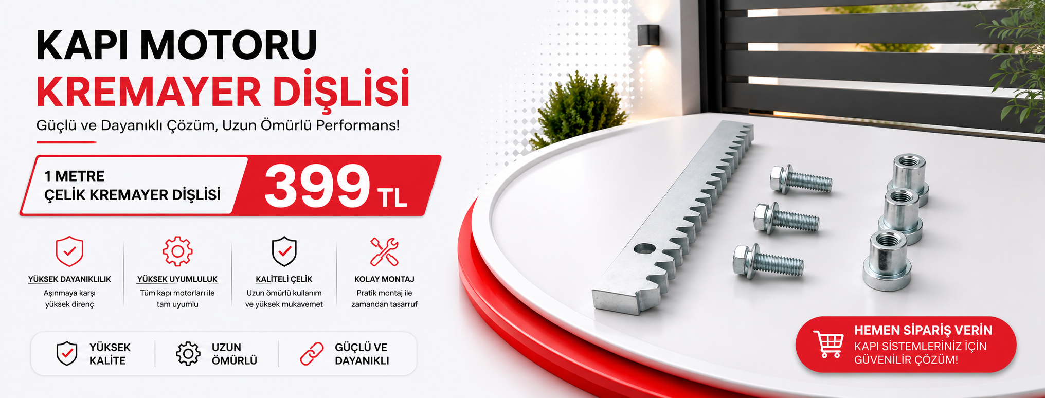 &Ccedil;elik Kremayer Dişli 1 Metre